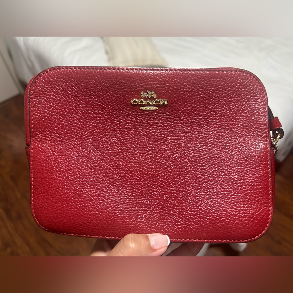Coach Cherry Red Leather Pouch